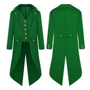 YanHoo Renaissance Steampunk Tailcoat Halloween Costumes for Boys, Kids Medieval Pirate Vampire Victorian Jacket Frock Coat Victorian Vintage Trench Coat Halloween Uniform Fall Winter Clearance Sales